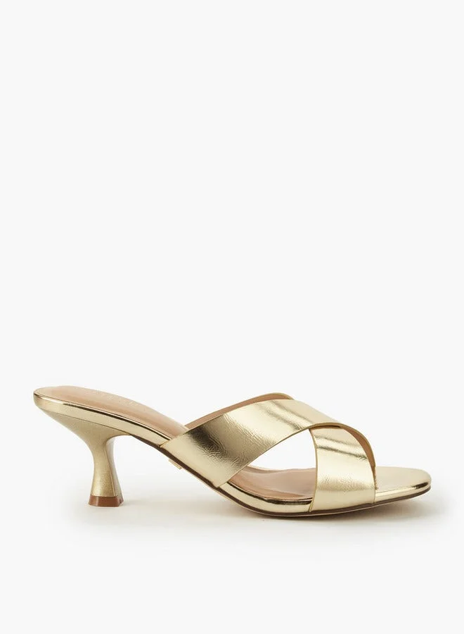 سيليست صنادل بكعب هريرة بحزام متقاطع للنساء